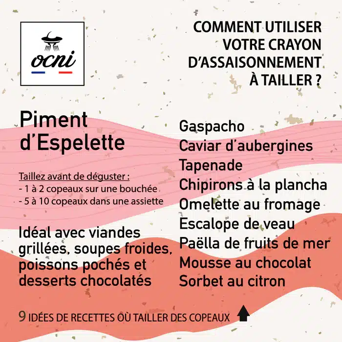 coffret 1 assaisonnement a tailler Ocni chez laurette marseille piment espelette