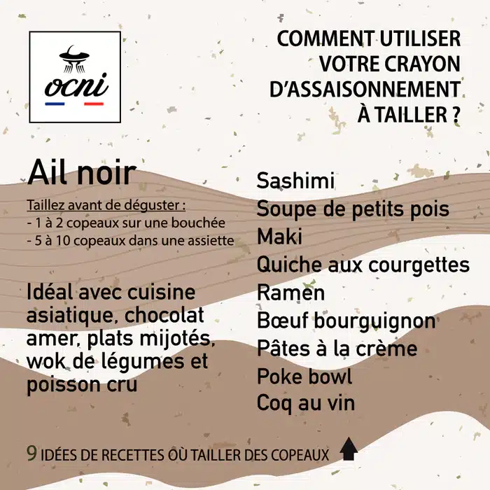 coffret 3 assaisonnement a tailler Ocni chez laurette marseille ail noir